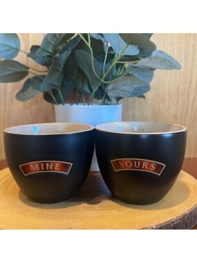 Bailey’s Irish Cream porcelain cups, yours/mine, good condition Set of (2) Two *